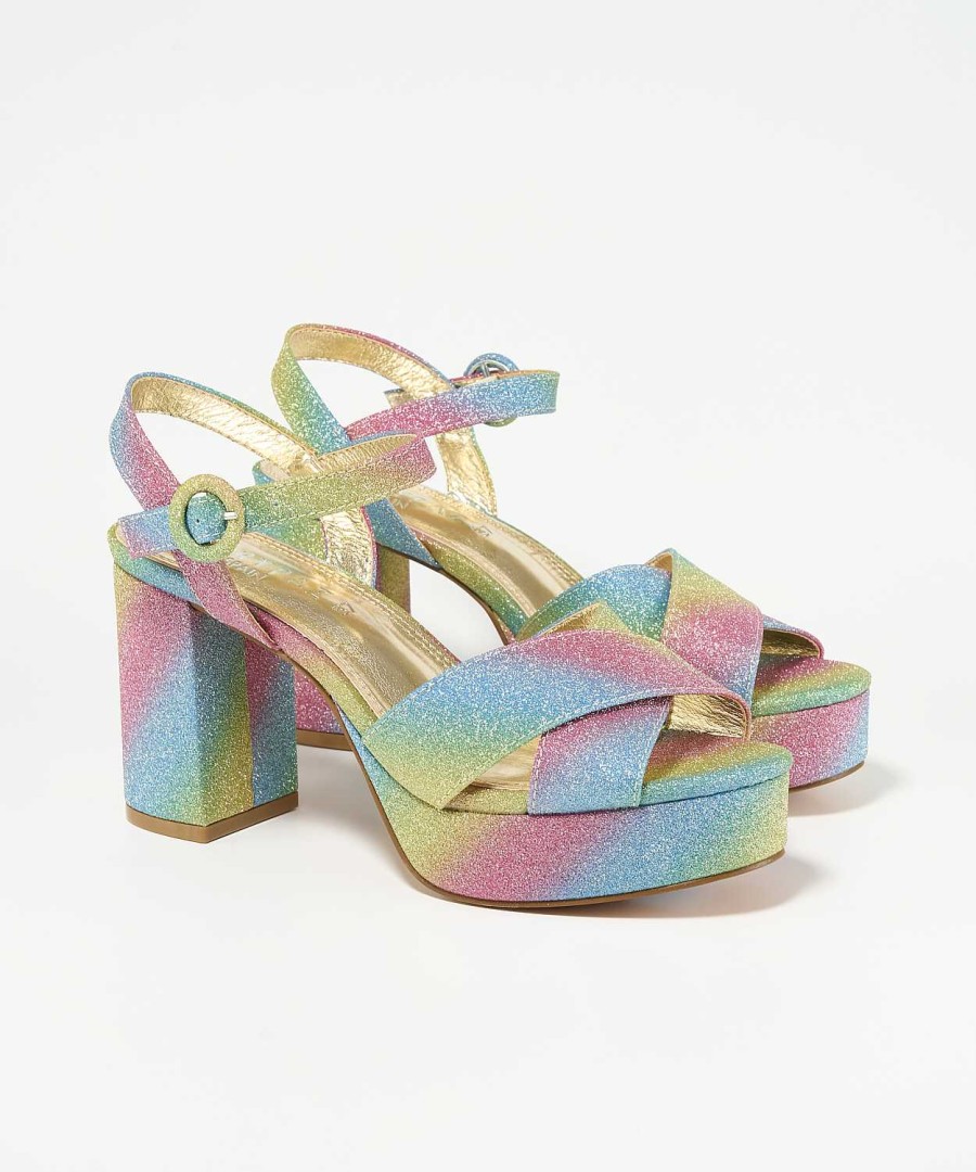 Marypaz Sandalia Plataforma Glitter Multicolor